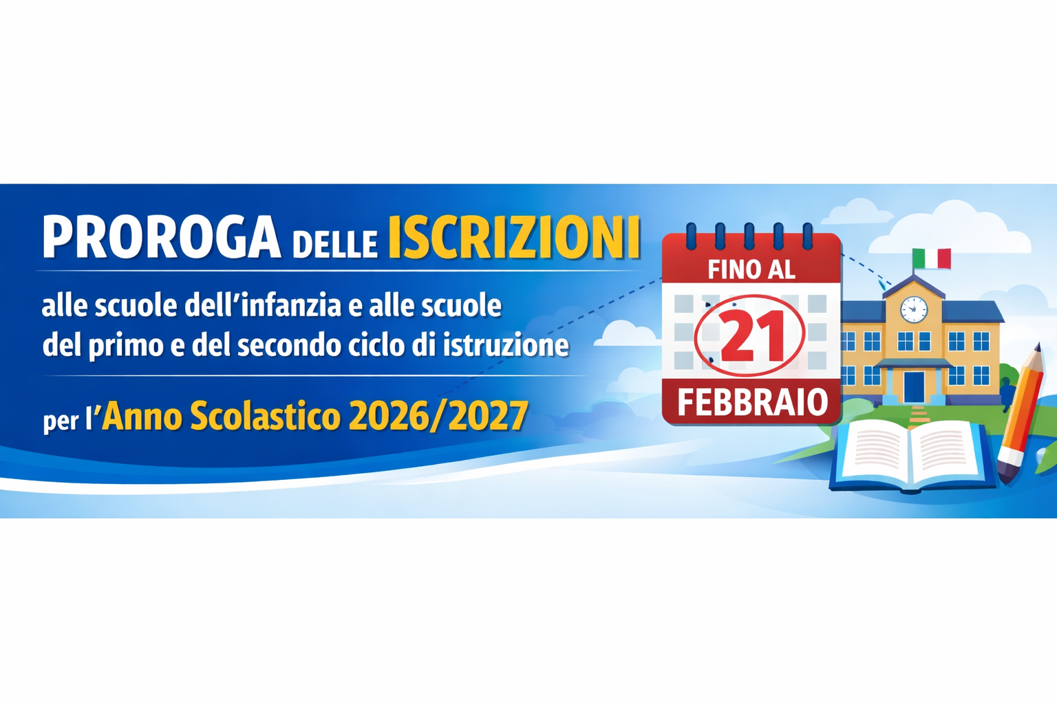 Proroga delle iscrizioni 2026/2027